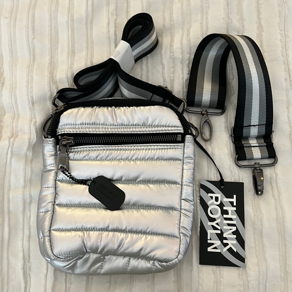 Think Royln Silver Crossbody Bag